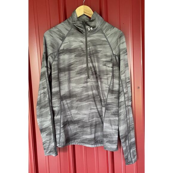 Under Armour Top Cold Gear Camo 1/2 Zip‎ Pullover Lightweight Active Sz XL - Picture 1 of 6